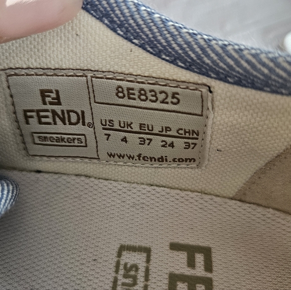 Fendi Domino Denim Logo Sneakers NIB - Picture 4 of 7